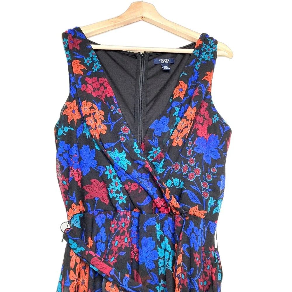 CHAPS Big Girls Sleeveless Maxi Dress by Ralph Lauren Floral Asymmetrical Hem16